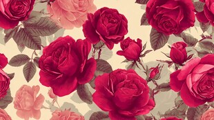 复古风玫瑰花卉图案背景