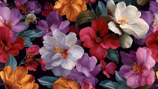 多彩花卉图案的视觉盛宴