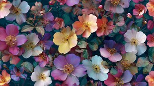 缤纷多彩花卉图案背景