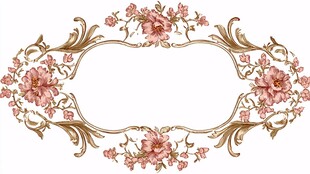 复古花卉边框装饰图案