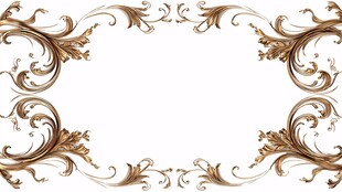 金色华丽花纹边框装饰图案