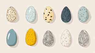 多彩手绘风特色彩蛋集合
