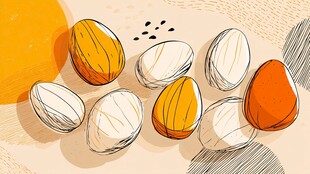 手绘多彩坚果图