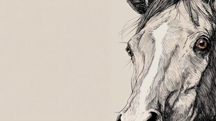 马头素描图 尽显优雅神韵