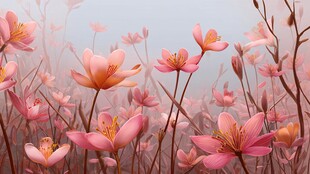 梦幻粉色花海绽放之美