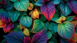 五彩斑斓的梦幻叶片世界