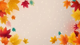 秋日枫叶飘落背景图