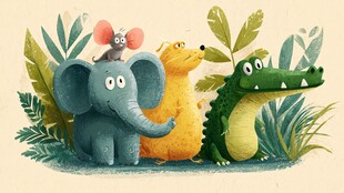 可爱动物齐聚丛林