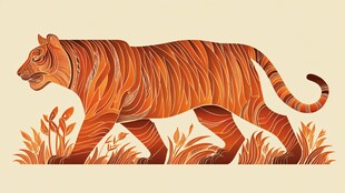 漫步丛林的斑斓老虎