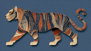 民族风老虎图案艺术造型