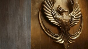 金色凤凰金属浮雕装饰