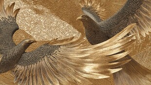 双凤呈祥金色艺术图景