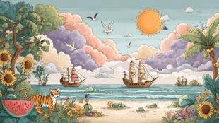 热带海滨奇幻冒险风光