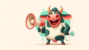 可爱奶牛手持扩音器宣传