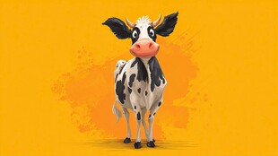 可爱卡通奶牛形象展示