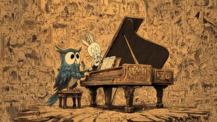 猫头鹰与兔子的钢琴之约