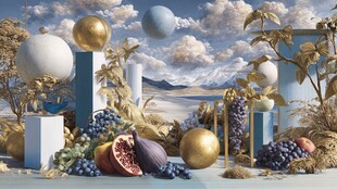 奇幻静物景观与几何元素