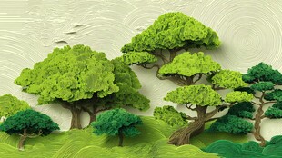 立体纸艺森林景观