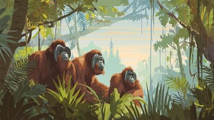 森林中的红毛猩猩