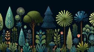 梦幻森林植物插画