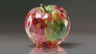 多彩低多边形风格透明苹果