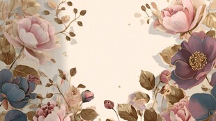 浪漫花卉边框背景图