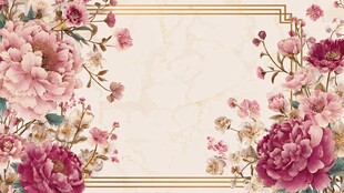 粉色花卉边框装饰图案