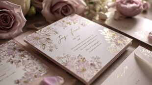 浪漫花卉婚礼请柬设计