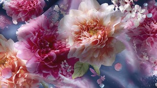 梦幻绚丽花卉图案背景