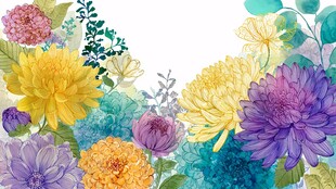 缤纷花卉绘就梦幻花景