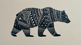 部落风熊图案装饰艺术