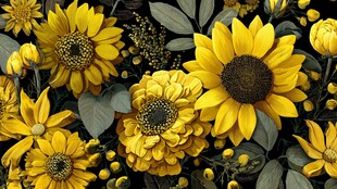 灿烂向日葵花卉特写