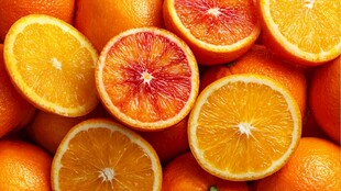 多彩鲜橙切片特写