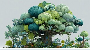 梦幻绿植大树景观