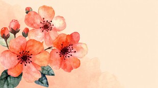 水彩绘就的艳丽花卉