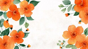 橙色花卉装饰背景图
