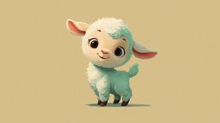 可爱小羊卡通形象展示