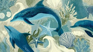 梦幻海洋生物插画