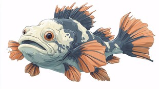 彩色奇幻鱼插画