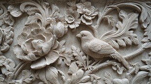 花鸟石雕 精致传统工艺