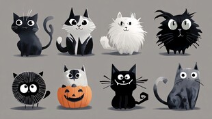 可爱搞怪猫咪万圣节集合