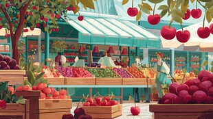 缤纷水果集市 瓜果满目