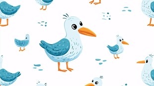 可爱海鸥图案 清新动物风