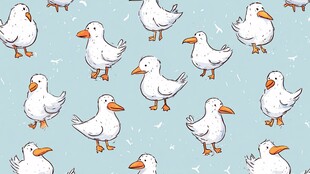 可爱海鸥图案 清新背景