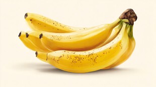 新鲜黄香蕉堆叠展示