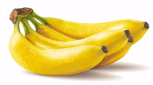 一串鲜黄饱满的香蕉