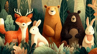 森林中的可爱动物们