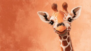 可爱长颈鹿的萌趣特写