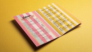 彩色条纹风精美菜单设计