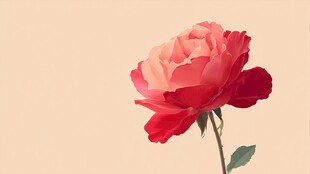 娇艳单支粉玫瑰